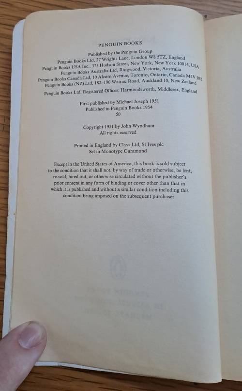 The Day of the Triffids / The Chrysalids /  John Wyndham books x2