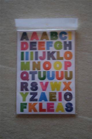 Alphabet stickers (10 sheets per packet)