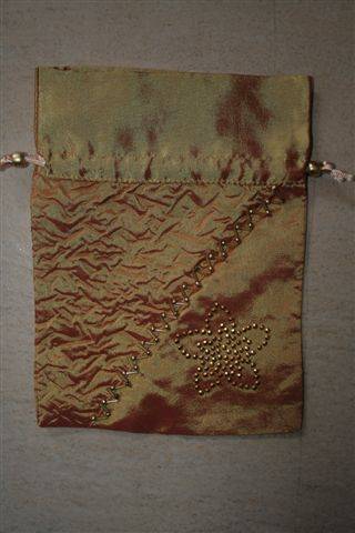 15cm Satin gift bag, with beads