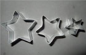 3 piece star cookie cutter metal
