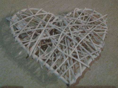 Rattan Heart 20cm , beige