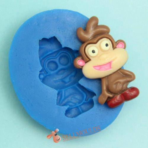 Monkey  fondanr silicone mould, size of mould 5x4cm