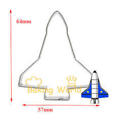 Space rocket cookie cutter metal, 6.5x5.5cm