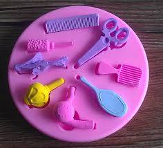Fondant Hairdresser silicone mould, moulds size 8cm