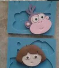 Silicone mould Dora and Boots assemble it. (set of 2 moulds)