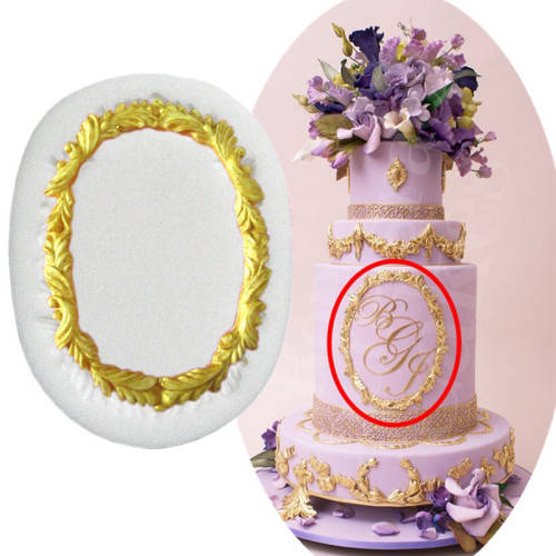 Vintage mirror frame silicone mould, for choclate or fondant, 8x5.5cm PLEASE LOOK AT SIZE