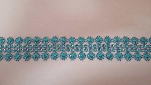 Blue Diamante Strip for decor or cake decorating, 3cm, +-3m