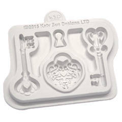 Silicone fondant Keys and lock mould, size of mould 7x6cm