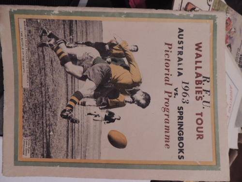 Pictorial Programme - Wallabies Tour - S.A. vs Australia 1963