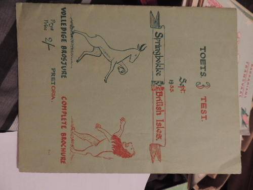 Complete Brochure British Isles vs. Springboks Sept 1955