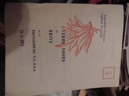 Official Programme - Far North vs. Brive 1973