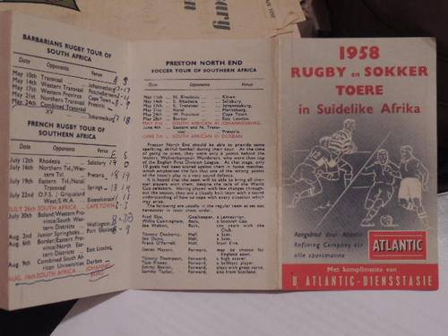 Rugby & Soccer Tours in Southern Africa 1958