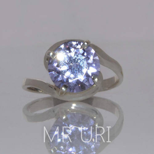 4 Carat, Lavender Cr Diamond , Solid 925 Silver, Ring Size 8.5