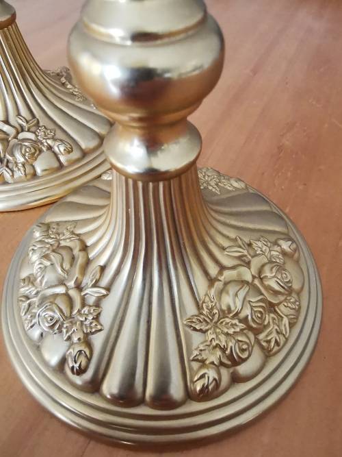 Gold plated!! Royal Albert Royal Doulton candlesticks - RARE!