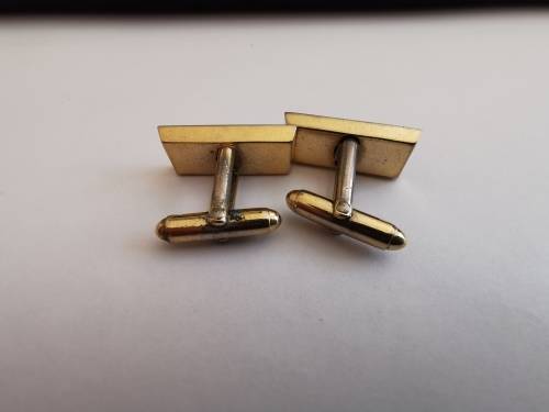 SHELL "GOLD BAR" CUFFLINKS