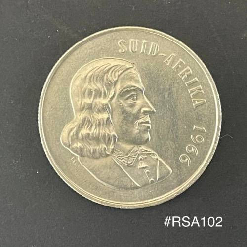 1966 South Africa (RSA) R1.00 coin - Afrikaans  `Suid-Afrika` Circulated, 14 Grams (RSA102)