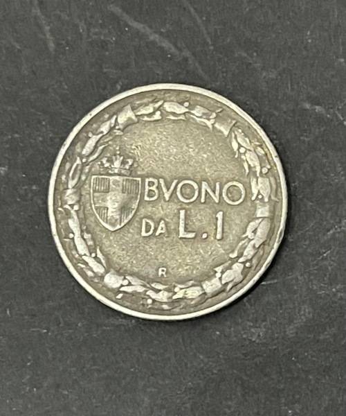 1923 Italy 1 Lire coin - Circulated, 8 Grams (ITA02)