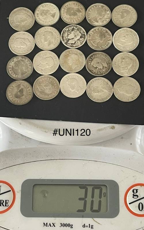 1932-1953 Union of  South Africa - 3d. Silver coins - Circulated (Bid for the lot) 30 Grams (UNI120)