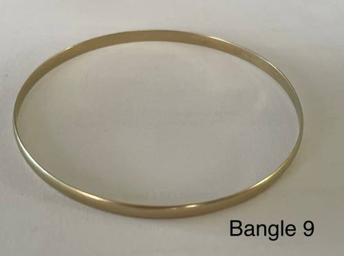 9CT SOLID GOLD BANGLE - 3.5mm WIDE and 65mm O/D  5.05 GRAMS - (BANG09)