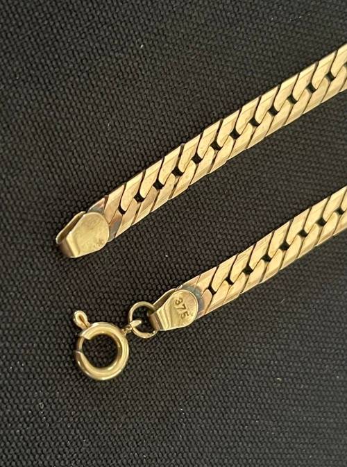 9CT SOLID GOLD (375) NECKLACE - 5MM WIDE and 440MM LONG (14.73 GRAMS)
