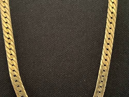 9CT SOLID GOLD (375) NECKLACE - 5MM WIDE and 440MM LONG (14.73 GRAMS)