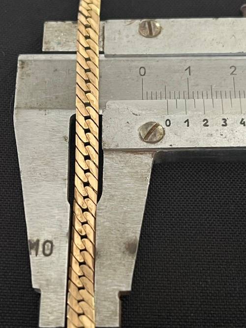 9CT SOLID GOLD (375) NECKLACE - 5MM WIDE and 440MM LONG (14.73 GRAMS)