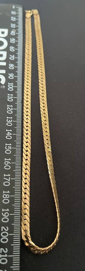 9CT SOLID GOLD (375) NECKLACE - 5MM WIDE and 440MM LONG (14.73 GRAMS)