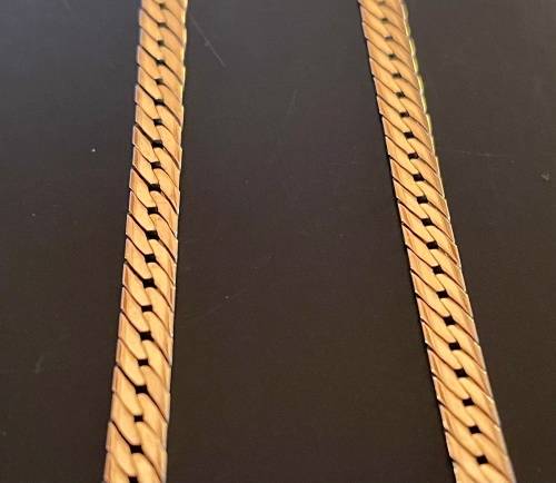 9CT SOLID GOLD (375) NECKLACE - 5MM WIDE and 440MM LONG (14.73 GRAMS)