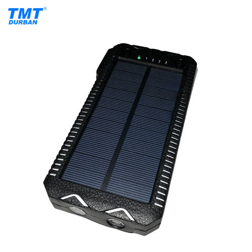 12 000mAh Solar Powerbank with Dual LED Flashlight & Electronic Cigarette Lighter