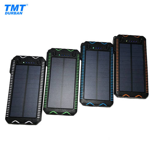12 000mAh Solar Powerbank with Dual LED Flashlight & Electronic Cigarette Lighter