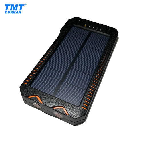 12 000mAh Solar Powerbank with Dual LED Flashlight & Electronic Cigarette Lighter