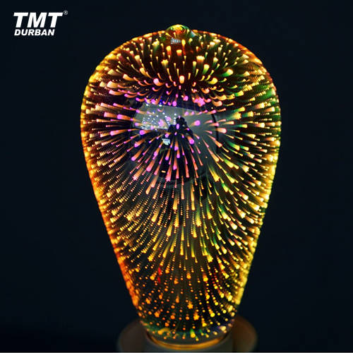 3D Fireworks Light Bulb E27 Screw