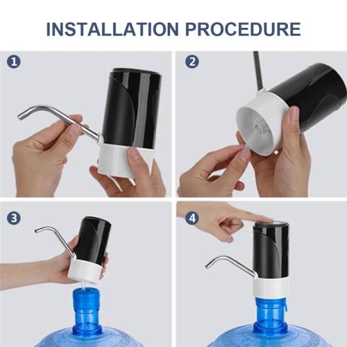 Portable Automatic USB Charging Smart Water Dispenser - Black