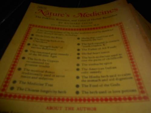 LUCAS, Richard  Nature's Medicines: Folklore, Romance & Value of HERBAL REMEDIES 1966 softback