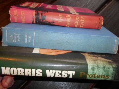 THREE BOOKS MORRIS WEST - DEVILS ADVOCATE, TOWER OF BABEL & PROTEUS HARDBACK COVERS