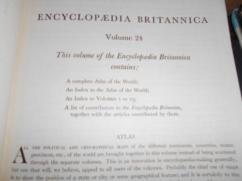Encyclopedia Britannica - new survey Univ Knowledge - Set 24 Vol - univ of Chicago copyright 1947