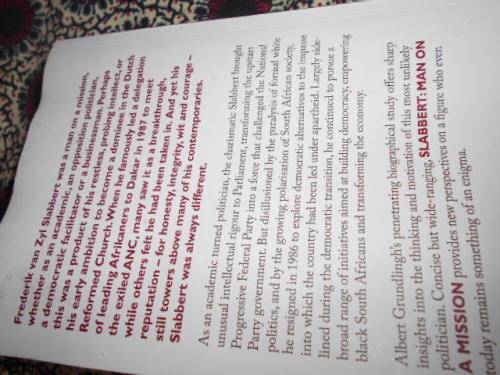 Albert Grundlingh - SLABBERT Man on a Mission - Biography