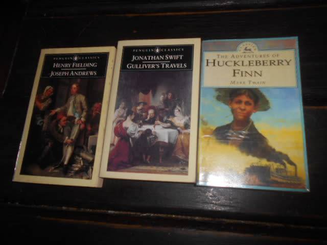 3 Penguin Classics - Gullivers Travels,  Joseph Andrews & Huckleberry Finn