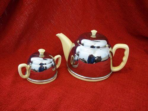 Matching Coffee Pot & Sugar Bowl with Chrome Covers, FREE POSTAGE!!!