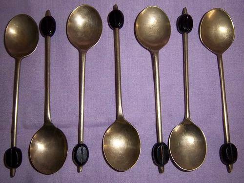 SET X6 EPNS BEAN TEA SPOONS