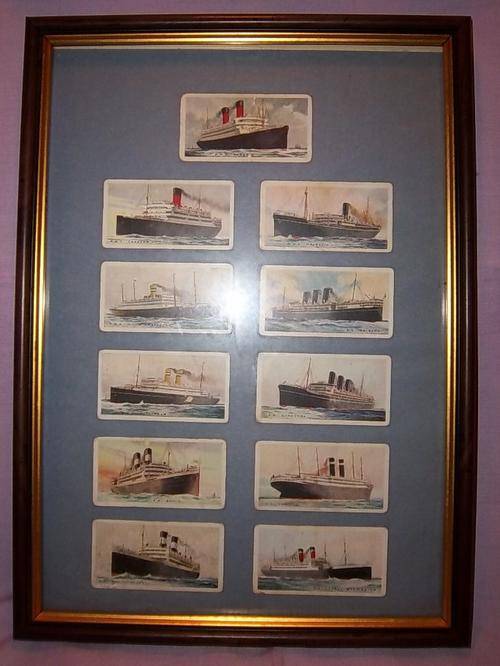 X11 FRAMED SHIP CIGARETTE CARDS