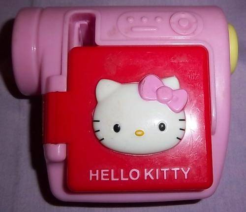A HELLO KITTY CAMERA WITH PICTURE SHOWING LASER