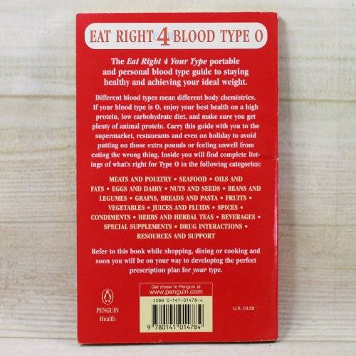 Eat Right for Blood Type O - Dr Peter J D`Adamo