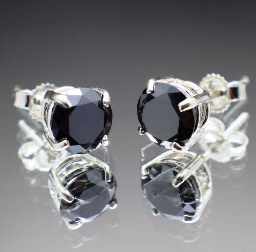 **REDUCED 2.00 tcw Genuine Black Diamond Earrings** Free Appraisal $1200!!!