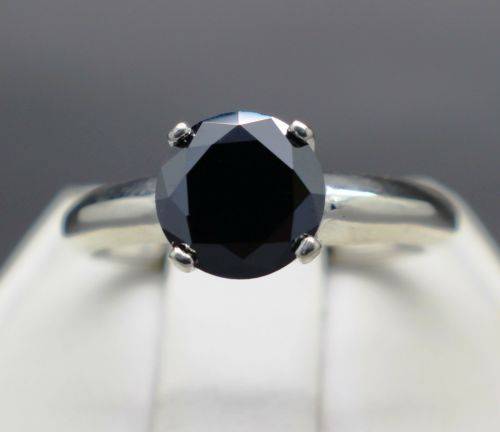 **1.35cts Genuine Natural Black Diamond Ring** FREE USA Certificate $875**