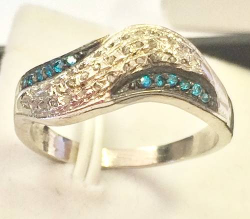 SALE! GENUINE NATURAL RAW DIAMOND RING - WAVE - UNIQUE