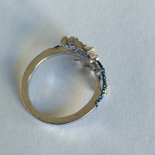 CHRISTMAS SPECIAL! NATURAL RAW DIAMOND RING - BLUE SPARKLER - UNIQUE