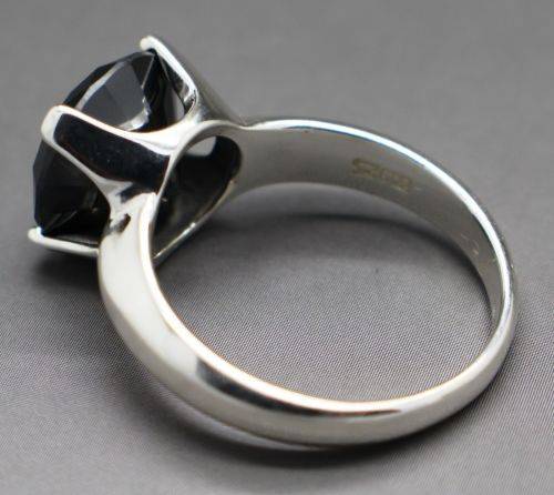 2.42cts Certified Genuine Black Diamond Ring