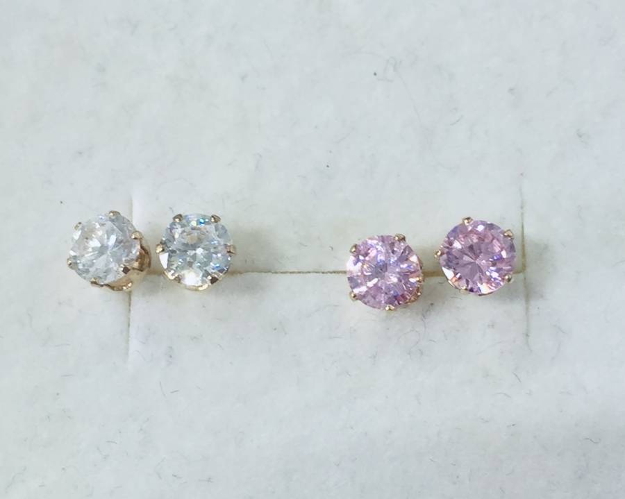 Stock Clearance - 9ct Gold Cubic Zirconia Earrings - set of 2 pairs