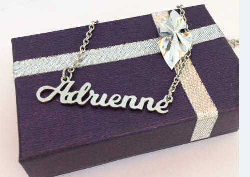 Name pendant with chain plus free surprise gift